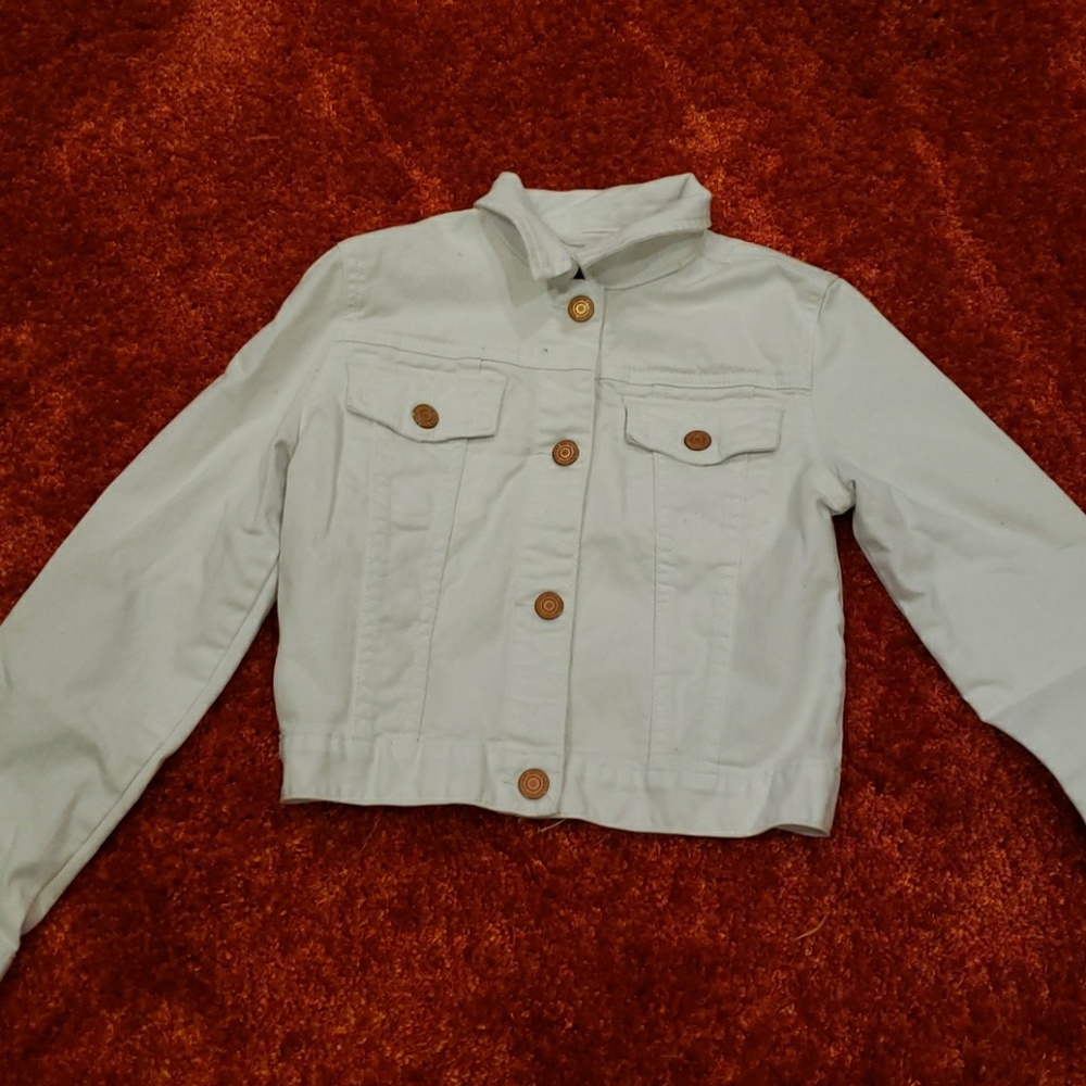 Gap kids size L girls cropped white jacket